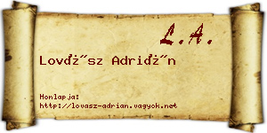 Lovász Adrián névjegykártya